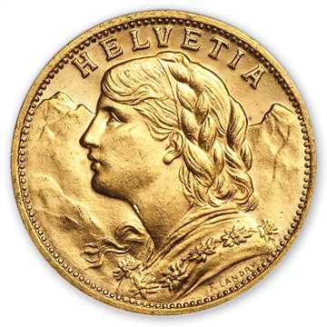Picture of Gold Swiss 20 Franc
