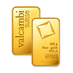 Picture of 100 gr Valcambi Gold Bar w Assay