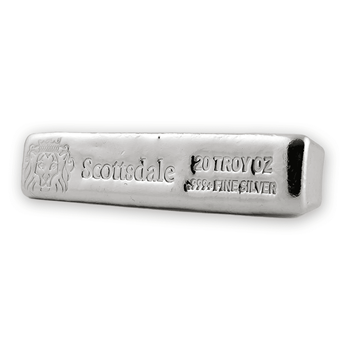 Picture of 20 oz Silver "Long" Bar Scottsdale Mint