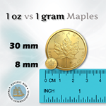 Picture of 25 gram Gold Maplegram