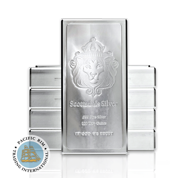 Picture of 100 oz Stackable Silver Scottsdale Mint Bar