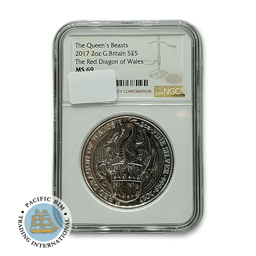 Picture of Red Dragon of Wales 2 oz NGC MS69