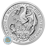 Picture of Red Dragon of Wales 2 oz NGC MS69